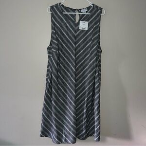 Liz Claiborne Linen Blend Midi Sleeveless Gray Dress Womens Size 1x NWT